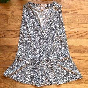 Banana Republic Black White Polka Dot Sleeveless Blouse XS